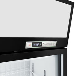 Supermarket - Naścienna witryna mroźnicza – 2100 mm – 346 litrów – z 3 drzwiami i 2 półkami – czarna