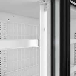 Supermarket - Naścienna witryna mroźnicza – 2100 mm – 346 litrów – z 3 drzwiami i 2 półkami – czarna