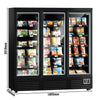 Commercial multideck display freezer - 1890mm - 1539L - with 3 hinged glass doors & 5 shelves - Black