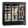 Commercial multideck display freezer - 1890mm - 1539L - with 3 hinged glass doors & 5 shelves - Black