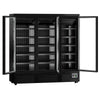 Commercial multideck display freezer - 1890mm - 1539L - with 3 hinged glass doors & 5 shelves - Black