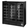 Commercial multideck display freezer - 1890mm - 1539L - with 3 hinged glass doors & 5 shelves - Black