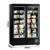 Commercial multideck display freezer - 1260mm - 991L - with 2 double‑glazed hinged glass doors & 5 shelves - Black