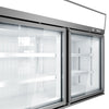 Supermarket - Naścienna witryna mroźnicza – 1450 mm – 232 litry – z 2 drzwiami i 2 półkami – szara