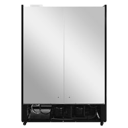 Regał mroźniczy przyścienny – 1384 mm – 1350 L – z 2 potrójnie przeszklonymi drzwiami i 4 półkami