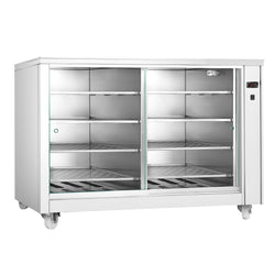 Szafka do podgrzewania potraw – z przesuwanymi szklanymi drzwiami i 8 półkami