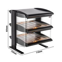 Witryna grzewcza – 710 mm – 1,02 kW – z 2 półkami – z osobnym sterowaniem