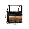 Lada grzewcza TORONTO – 1250 mm – na 3x GN 1/1 – drewniany panel przedni – z czarnym blatem granitowym