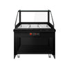 Lada grzewcza TORONTO – 1250 mm – na 3x GN 1/1 – drewniany panel przedni – z czarnym blatem granitowym