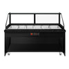 Lada grzewcza TORONTO – 2100 mm – na 6x GN 1/1 – drewniany panel przedni – z czarnym blatem granitowym