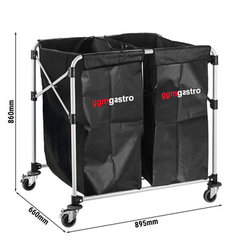 Wózek na pranie - składany - 2x 150 litrów - rama aluminiowa - Prime Gastro