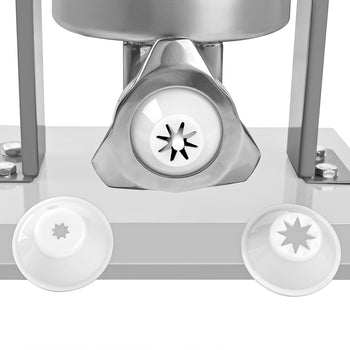 Manualna nadziewarka do kiełbasek & churro - 10 litrów - stal nierdzewna - włącznie z 4 nadziewarkami do kiełbasek & 3 przystawkami do churro - Prime Gastro