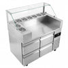 Stół przygotowawczy – 1210 mm – na 9x GN 1/6 – z 4 szufladami – z grillem kontaktowym 4,4 kW