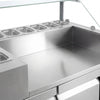 Stół przygotowawczy – 1210 mm – na 9x GN 1/6 – z 4 szufladami – z naleśnikarką i rozprowadzaczem ciasta