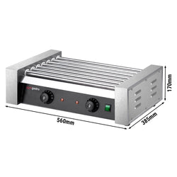 Stół do przygotowywania posiłków – 1210 mm – 1 drzwi i 2 szuflady – na 9 pojemników GN 1/6 – w zestawie grill do kiełbasek / grill do hot dogów i podgrzewacz