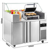 Stół przygotowawczy – 1210 mm – na 9x GN 1/6 – z 2 drzwiami – z grillem kontaktowym 2,8 kW
