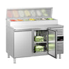 Commercial Prep Counter PREMIUM - 1360x700mm - 2 Doors - for 7x GN 1/3