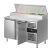 Commercial Prep Counter PREMIUM - 1360x700mm - 2 Doors - for 7x GN 1/3