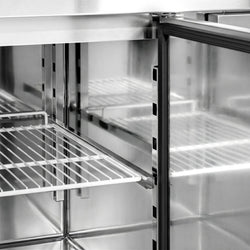 Stół chłodniczy sałatkowy PREMIUM - 1360x700mm - 2‑drzwiowy - na 7x GN 1/3 - z nadstawką szklaną