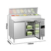 Commercial Prep Counter PREMIUM - 1360x700mm - 2 Doors - for 7x GN 1/3
