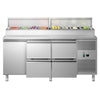 Commercial Prep Counter ECO - 1795mm - 1 Door & 4 Drawers - for 8x GN 1/3