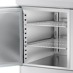 Commercial Counter Fridge PREMIUM PLUS - 1960x600mm - with sink - with 3 doors - with upstand - capacity 385 litres