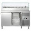 Stół chłodniczy sałatkowy ECO - 1510x800mm - 2‑drzwiowy - na 8x GN 1/3 - z nadstawką szklaną
