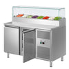Stół chłodniczy sałatkowy ECO - 1510x800mm - 2‑drzwiowy - na 8x GN 1/3 - z nadstawką szklaną