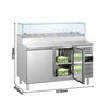 Stół chłodniczy sałatkowy PREMIUM - 1510x800mm - 2‑drzwiowy - na 8x GN 1/3 - z nadstawką szklaną