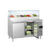 Stół chłodniczy sałatkowy PREMIUM - 1510x800mm - 2‑drzwiowy - na 8x GN 1/3 - z nadstawką szklaną