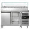 Stół chłodniczy sałatkowy PREMIUM - 1510x800mm - 2‑drzwiowy - na 8x GN 1/3 - z nadstawką szklaną