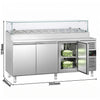 Stół chłodniczy sałatkowy PREMIUM - 2020x800mm - 3‑drzwiowy - na 10x GN 1/3 - z nadstawką szklaną