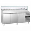 Stół chłodniczy sałatkowy PREMIUM - 2020x800mm - 3‑drzwiowy - na 10x GN 1/3 - z nadstawką szklaną