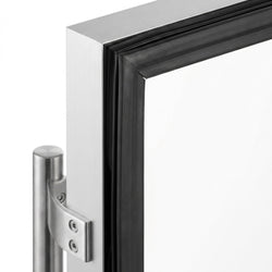 Stół chłodniczy sałatkowy PREMIUM - 1360x700mm - 2‑drzwiowy - ze szklanymi drzwiami - na 7x GN 1/3 - z nadstawką szklaną