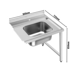 Stół podawczy – 800 mm – montaż po prawej stronie – z 1 zlewem – do DSHI1080WD
