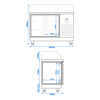 Commercial Saladette Counter PREMIUM - 1400mm - 2 doors - with square glass canopy for 6 x GN 1/6