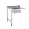 Commercial Dishwasher Inlet Table with sink for Pass-Through Dishwashers - 1200mm - Mounted left - with 1 bowl - for DSOZ445N