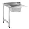 Commercial Dishwasher Inlet Table with sink for Pass-Through Dishwashers - 1200mm - Mounted left - with 1 bowl - for DSOZ445N