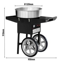 Maszyna do waty cukrowej – Ø 520 mm – 1,08 kW – czarna