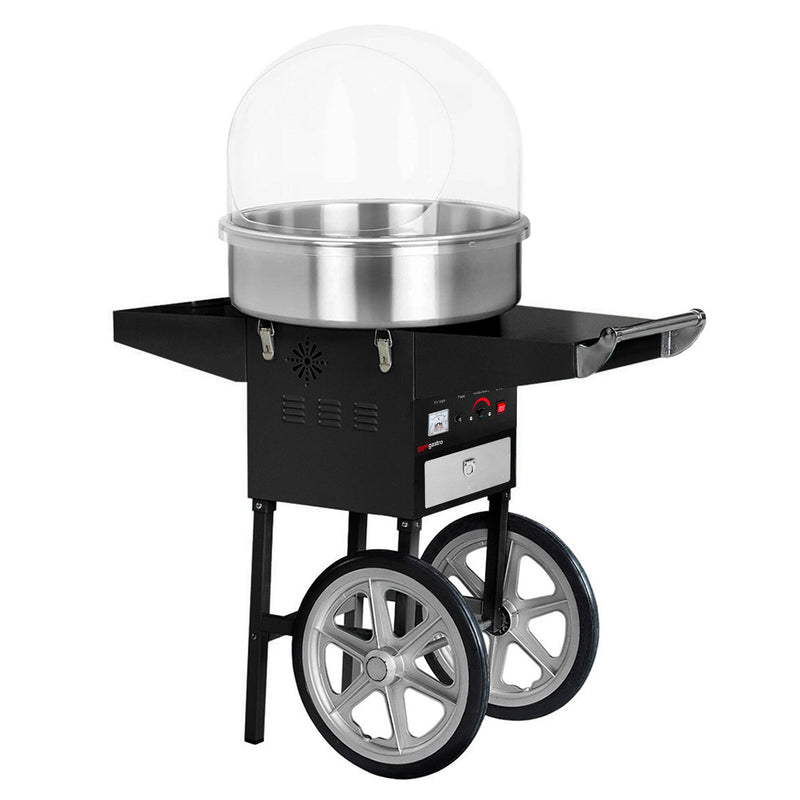 Maszyna do waty cukrowej - Ø 520 mm - 1,08 kW - czarna - w zestawie z osłoną