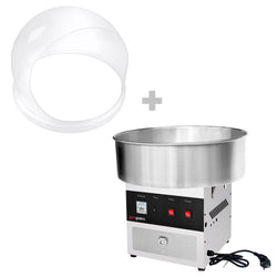 Commercial Candy Floss Machine - Ø520mm - 950W - Stainless Steel - with Sneeze Guard