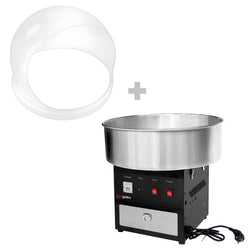 Commercial Candy Floss Machine - Ø520mm - 950W - Black - with Sneeze Guard