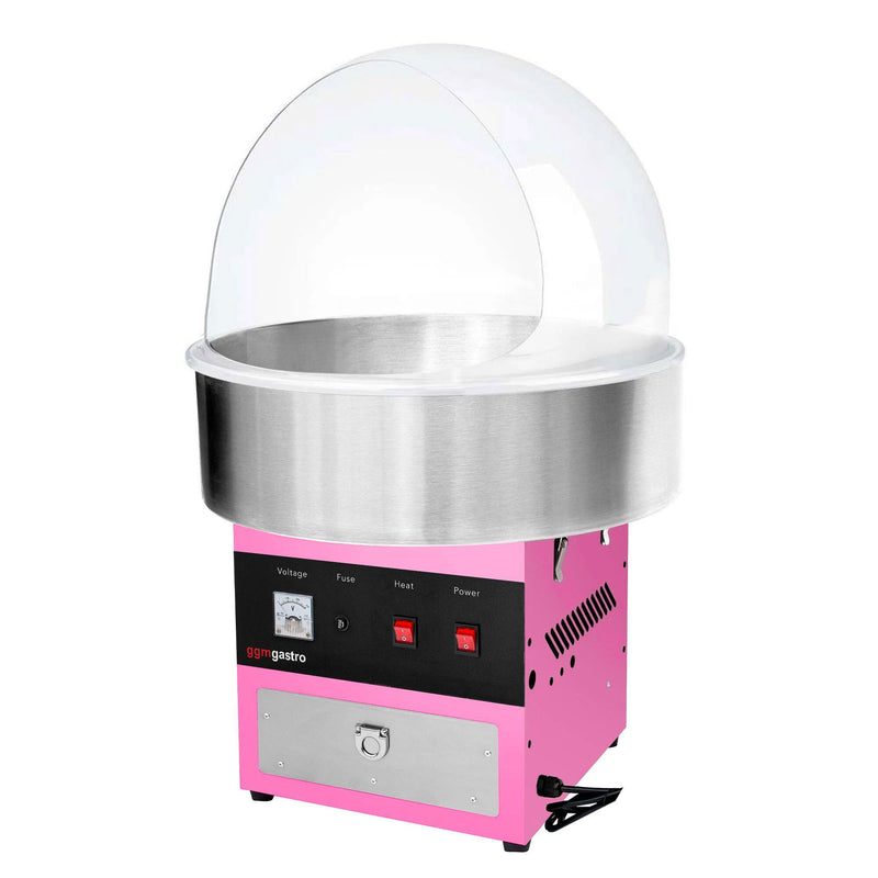 Commercial Candy Floss Machine - Ø520mm - 950W - Pink - with Sneeze Guard