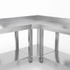 Commercial Stainless Steel Corner Table PREMIUM - 1000x700mm - with Undershelf - with Rear Upstand