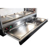 Commercial Heated Display Cabinet for Rotisserie Chicken - 1098mm - 1.8kW - with 2 shelves - with Pull-Out Carving Board