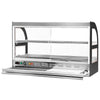 Commercial Heated Display Cabinet for Rotisserie Chicken - 1098mm - 1.8kW - with 2 shelves - with Pull-Out Carving Board