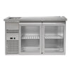 Stół chłodniczy barowy Premium PLUS – 1550 x 700 mm – z 2 drzwiami szklanymi, zdjęcie 3 z 11