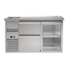 Bar refrigerated counter Premium PLUS – 1550 x 700 mm – with 1 glass door and 2 drawers 2/5 and 3/5, image 3 of 13