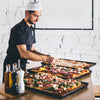 Blacha do pizzy – prostokątna – stal niebieska – 600 x 400 x 30 mm