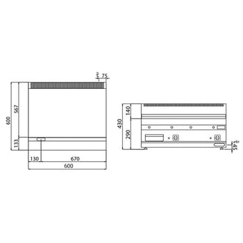 Elektryczna płyta grillowa - 9 kW - Gładka - Prime Gastro